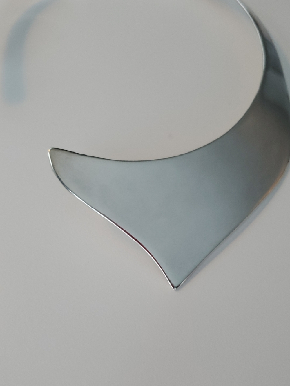 Modern One Of A Kind Sterling Silver Collar Necklace - Sleek Statement Choker - Picture 3 of 5